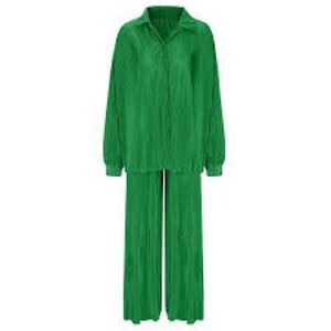 Trendy boutique Bright Green Pleated Wide-Leg Pants & Jacket Set